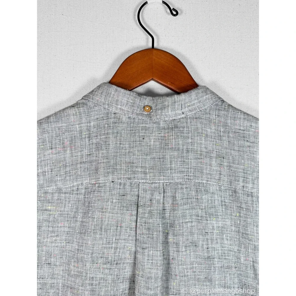 Chubbies The Nutter Mens M Gray‎ Cotton Linen Popover Shirt Speckled Made in USA